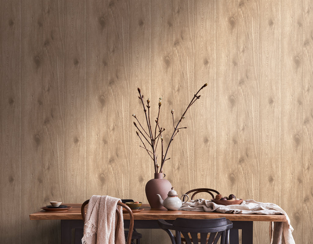 Hochwertige Vliestapete Braun Holzoptik