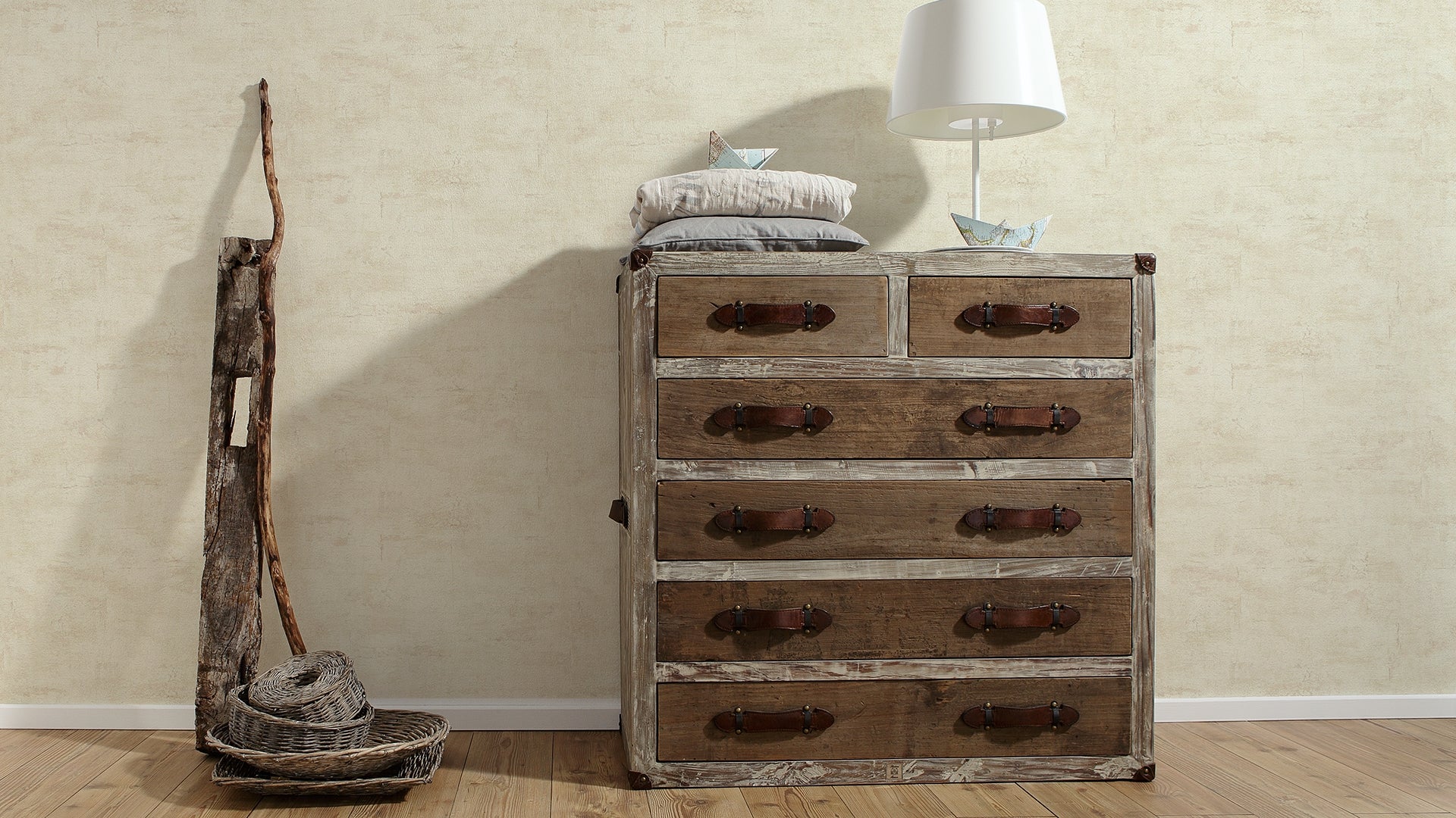 Hochwertige Tapete aus der Kollektion Daniel Hechter 7 in Beige Struktur