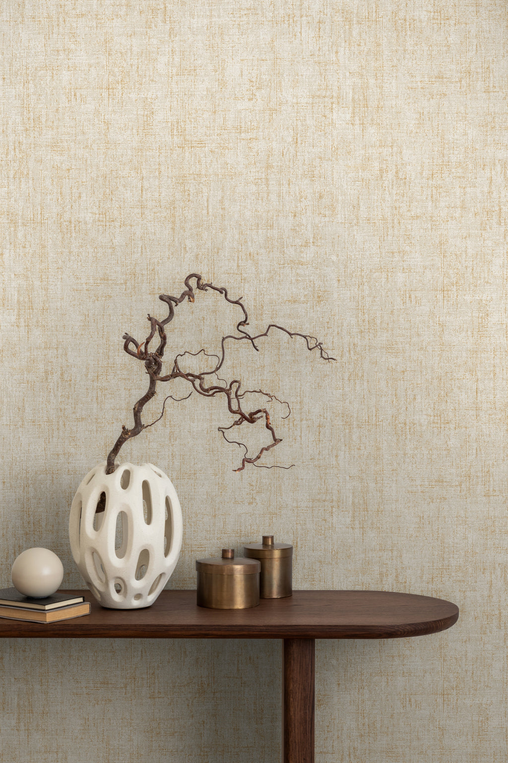Hochwertige Vliestapete Beige Struktur
