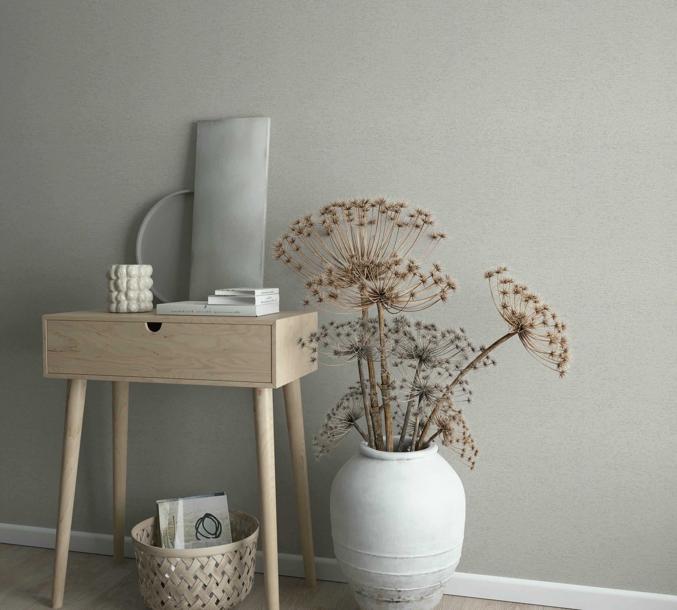 Vliestapete grau, beige struktur