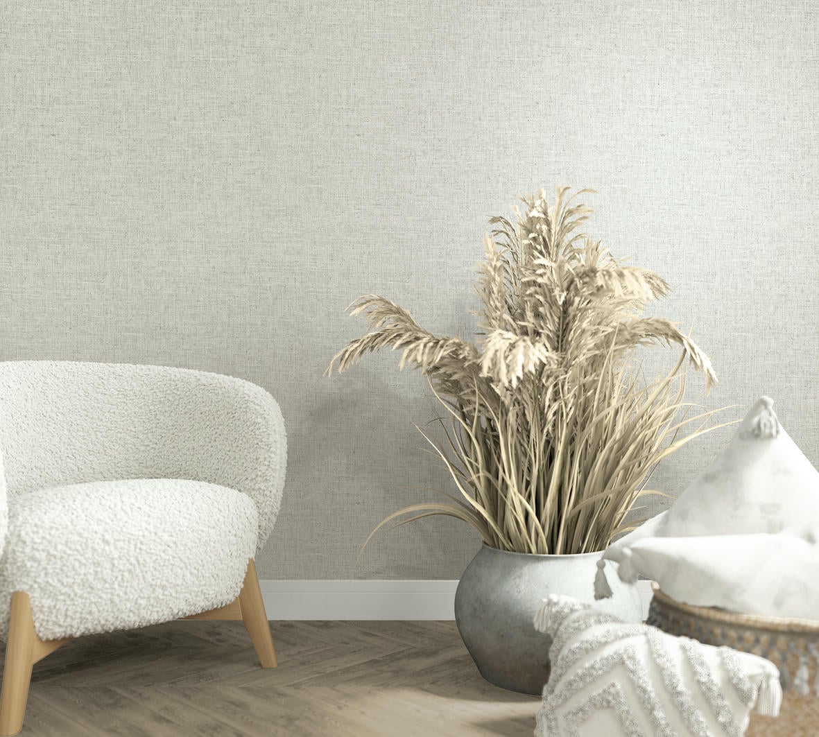 Vliestapete grau, beige einfarbig