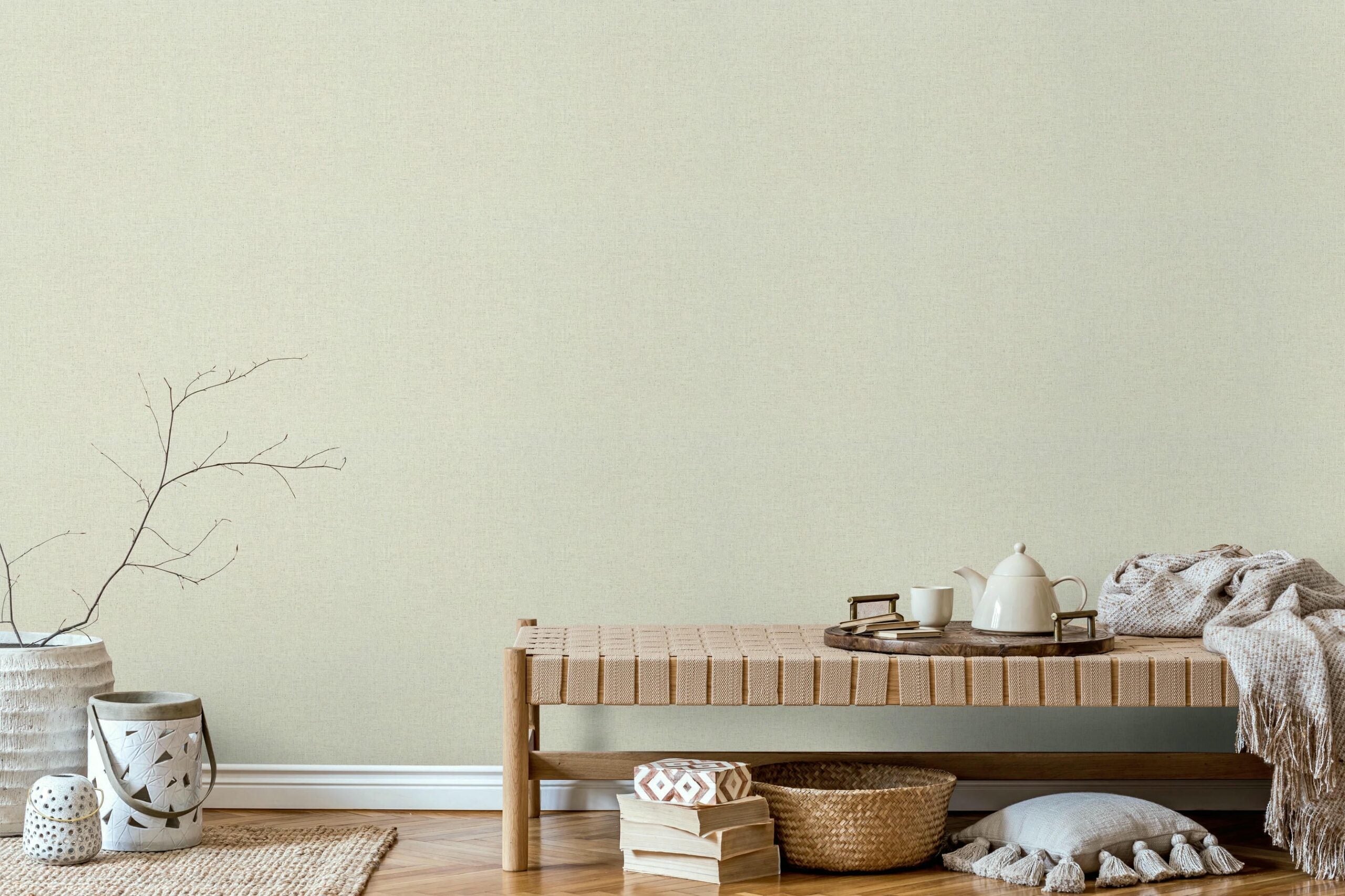 Vliestapete beige einfarbig