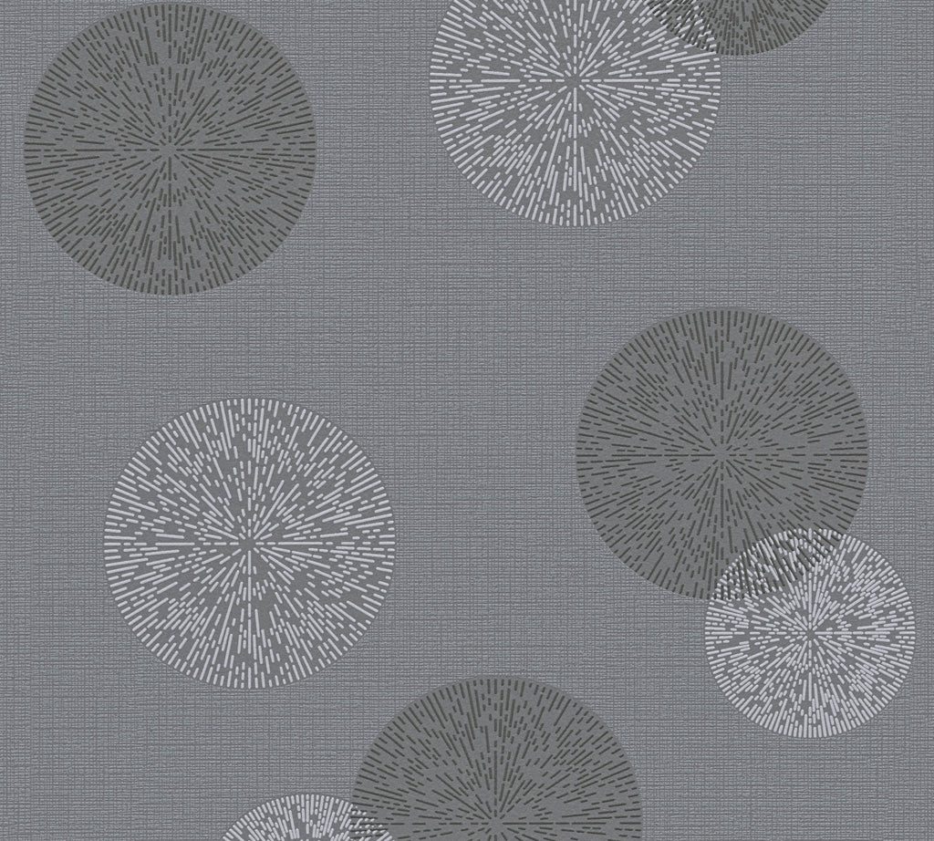 High-Quality Non-Woven Wallpaper Grey Circles