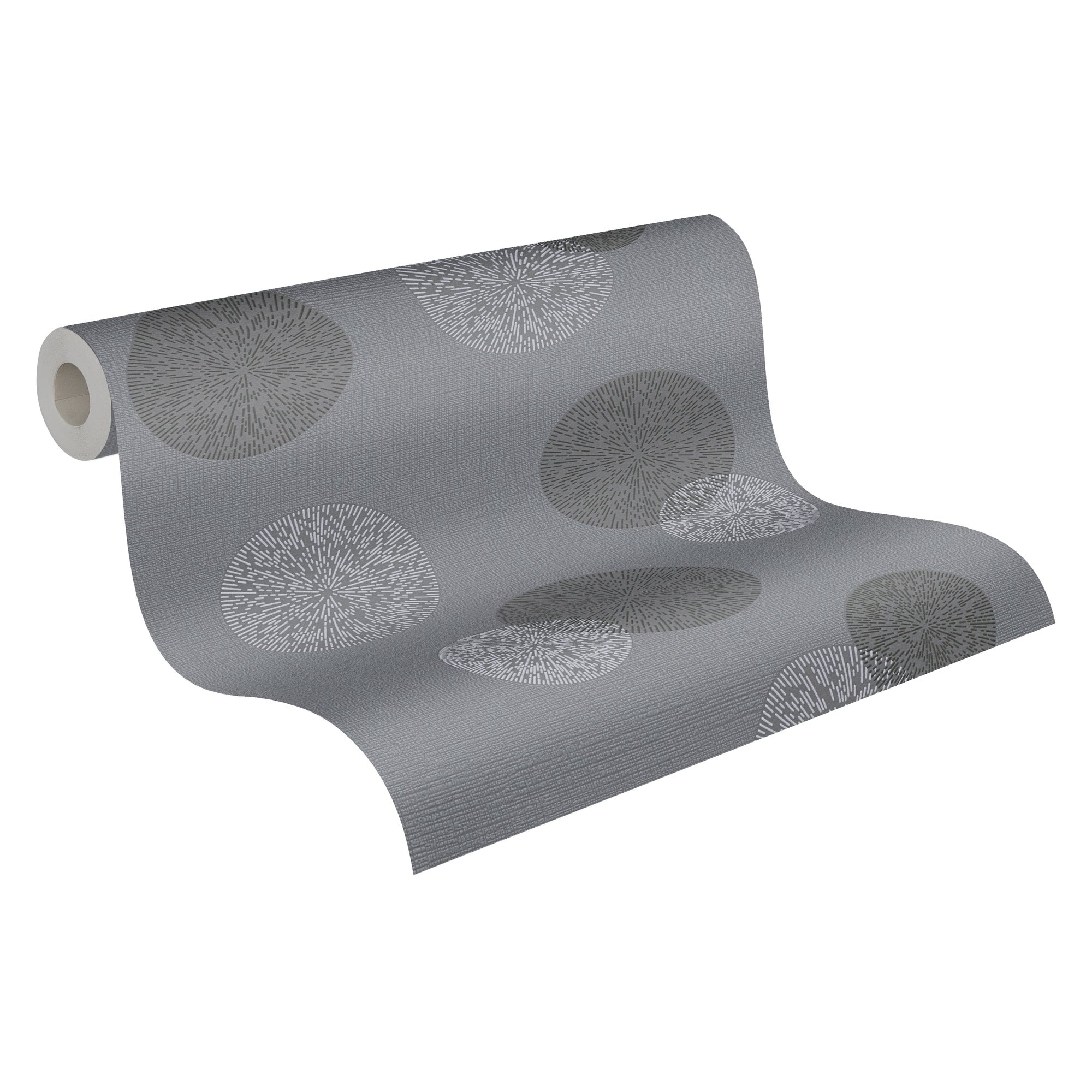 High-Quality Non-Woven Wallpaper Grey Circles