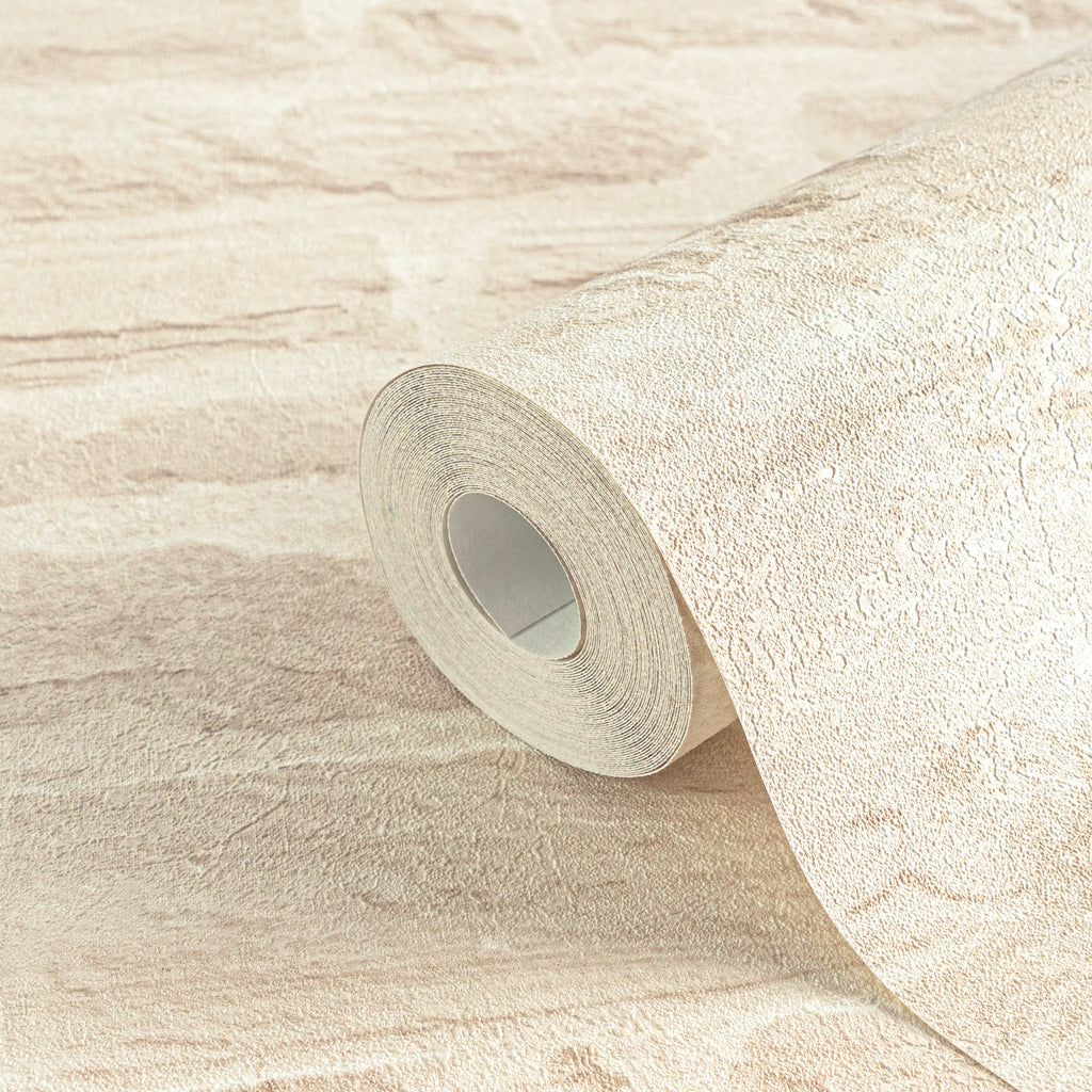 Hochwertige Vliestapete Beige Steinoptik