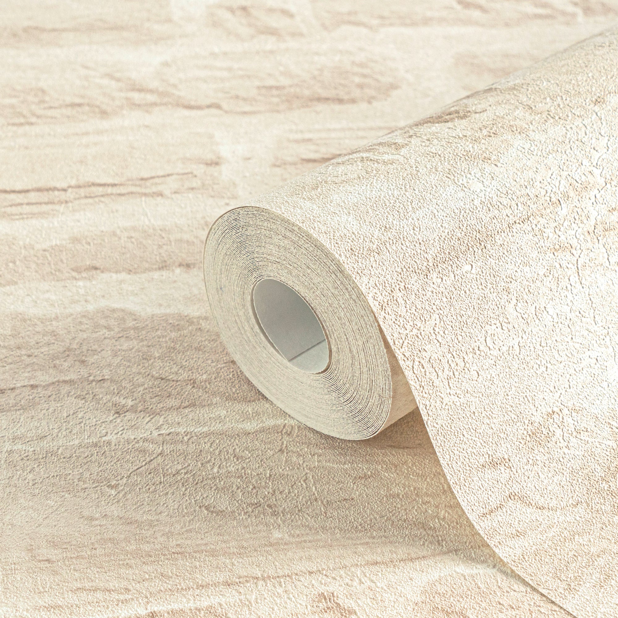 Hochwertige Vliestapete Beige Steinoptik