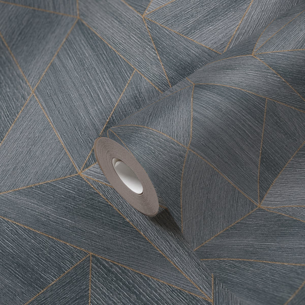High-Quality Non-Woven Wallpaper Grey Geometric