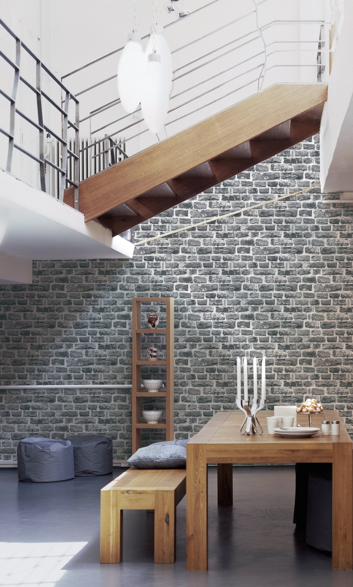 High-Quality Non-Woven Wallpaper Grey Stone Look