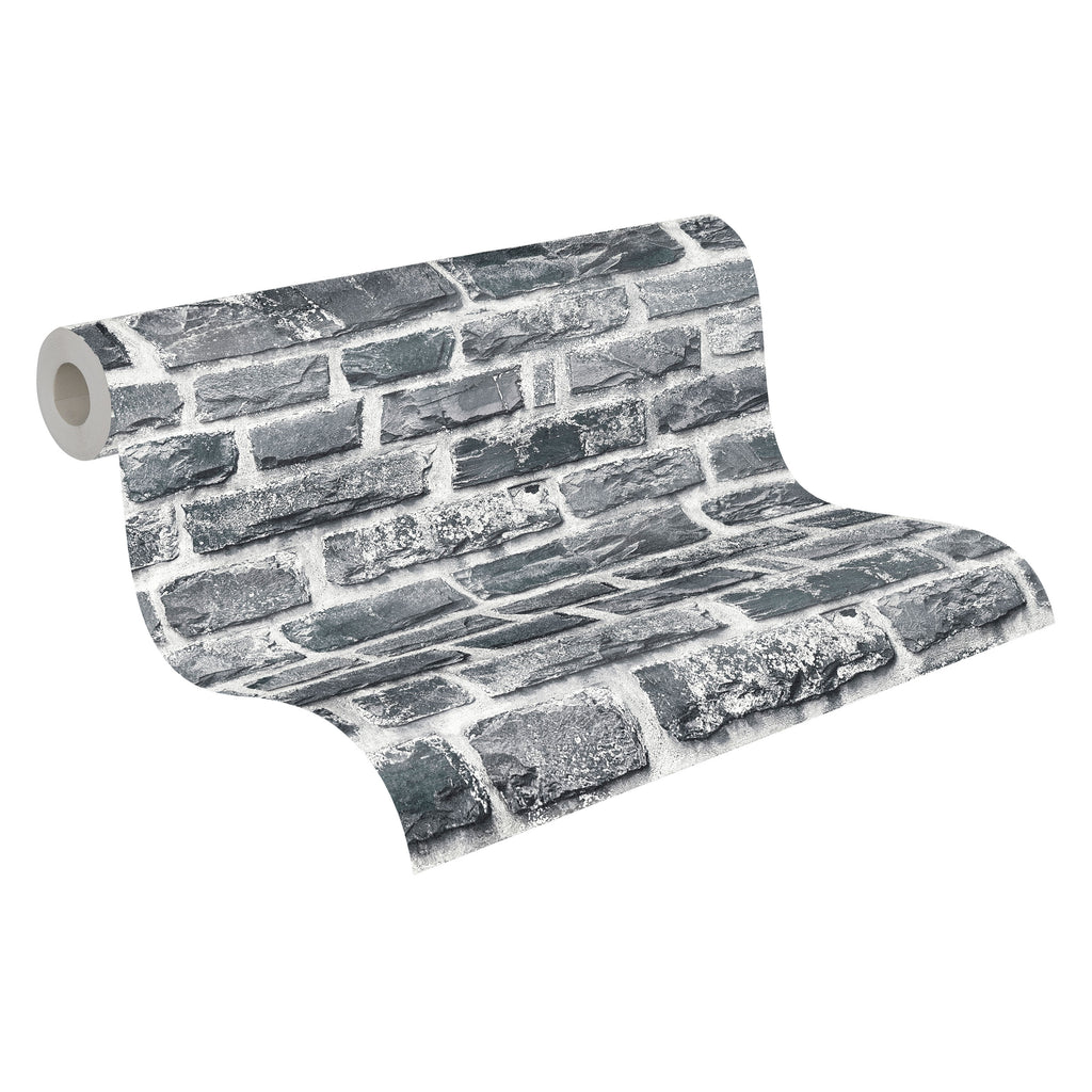 High-Quality Non-Woven Wallpaper Grey Stone Look