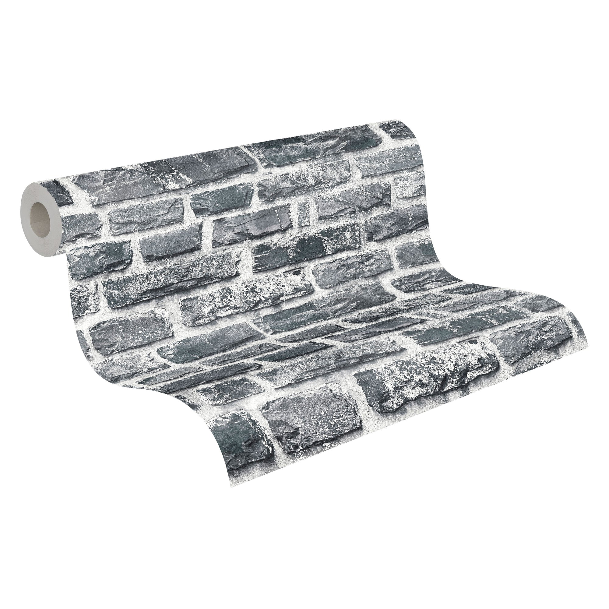 High-Quality Non-Woven Wallpaper Grey Stone Look