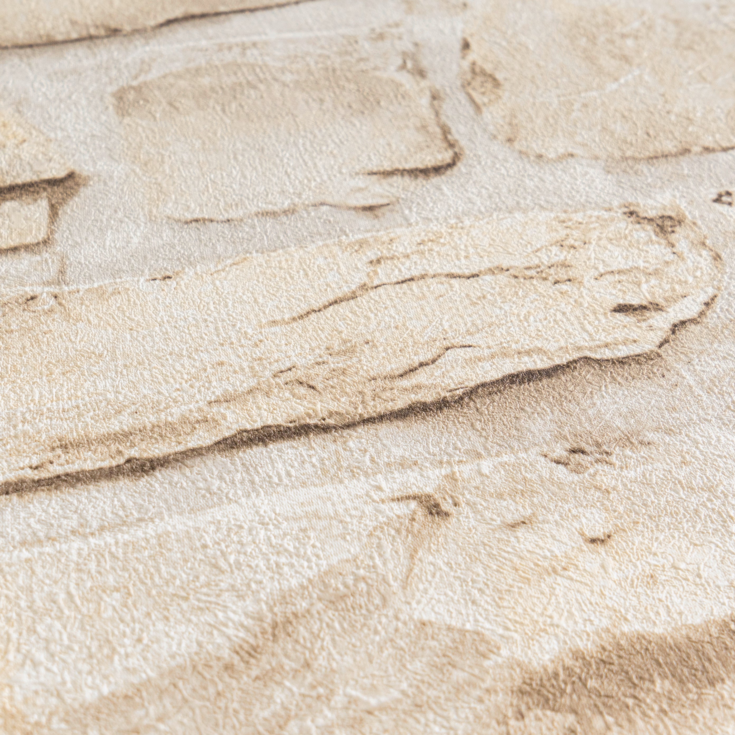 High-Quality Non-Woven Wallpaper Beige Stone Look