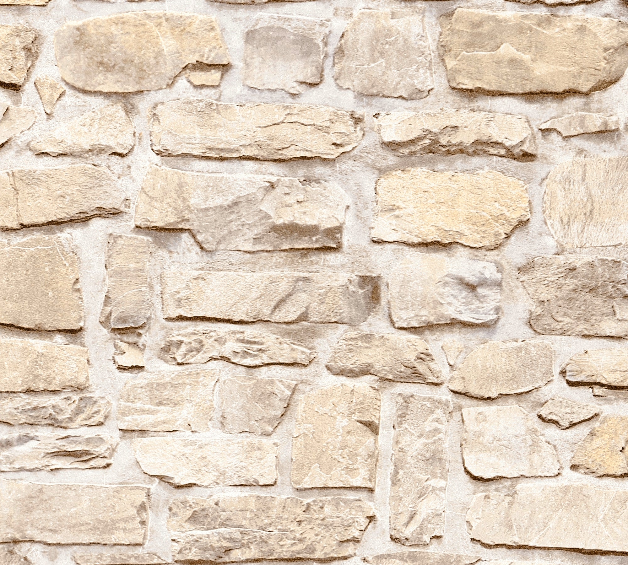 High-Quality Non-Woven Wallpaper Beige Stone Look