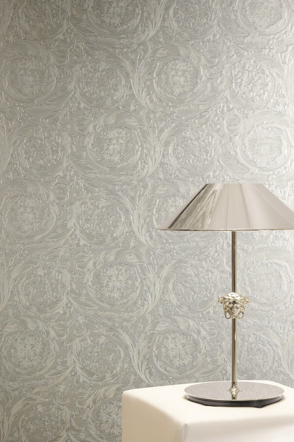 Versace 6-Vliestapete Vinyltapete Grau Floral