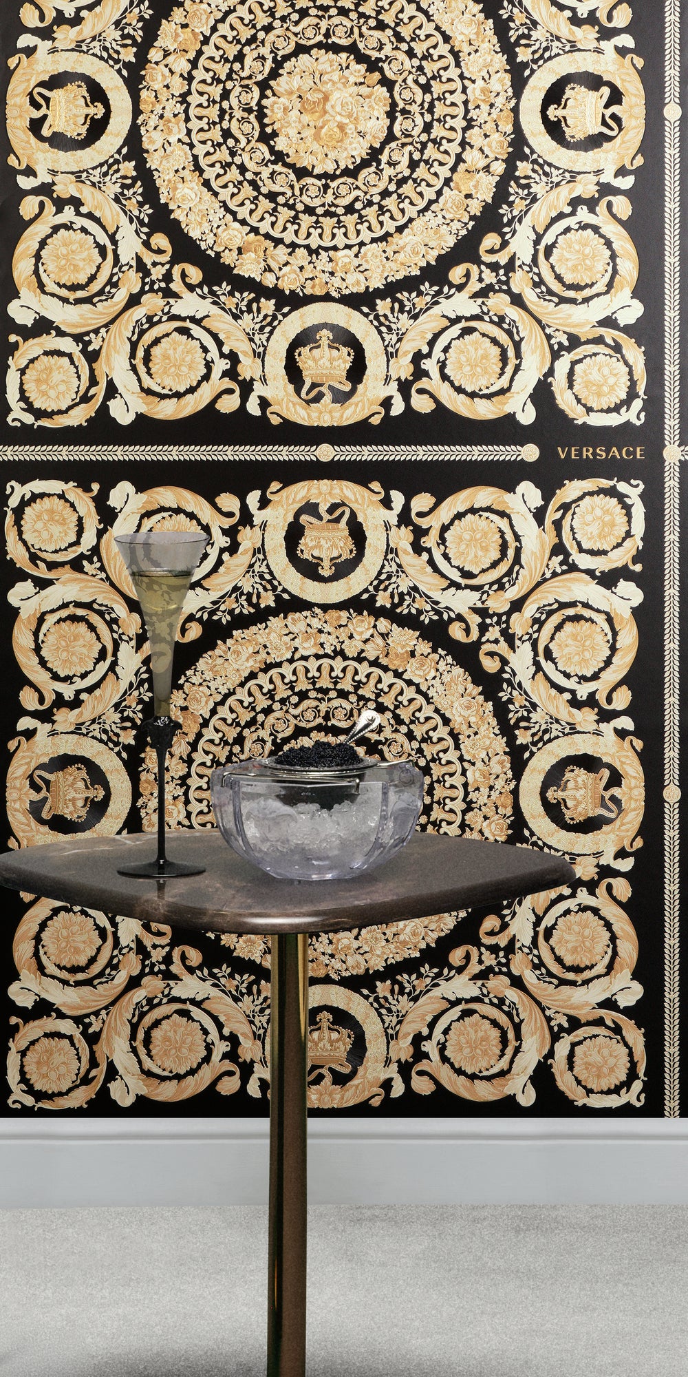 Versace 6-Vliestapete Vinyltapete Schwarz Versace-logo