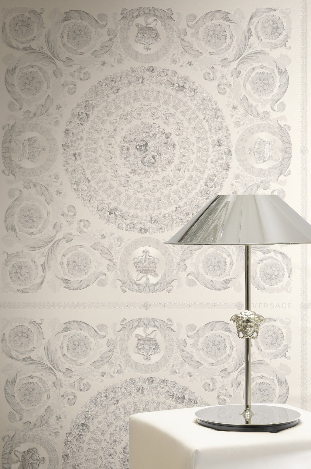Versace 6-Vliestapete Vinyltapete Grau Versace-logo