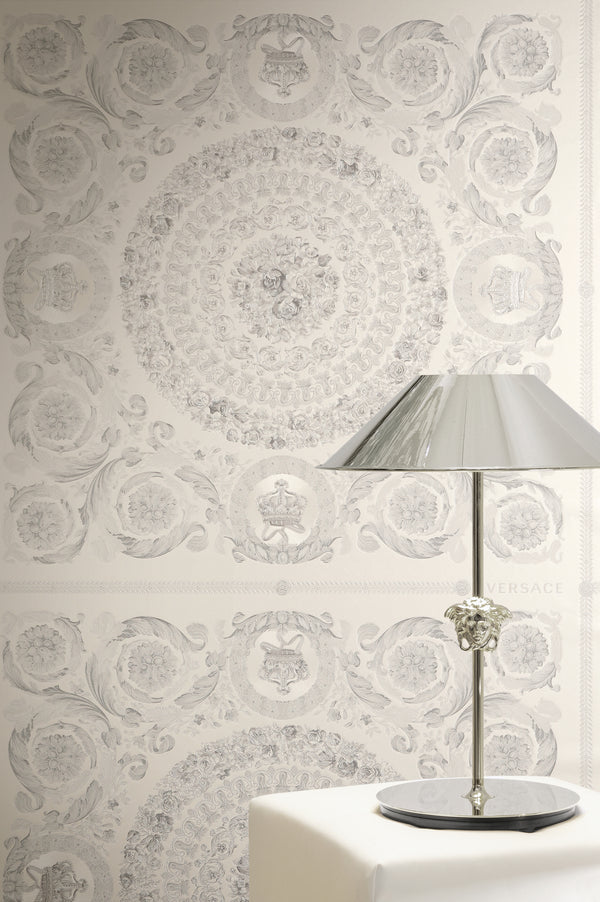 Versace 6-Vliestapete Vinyltapete Grau Versace-logo