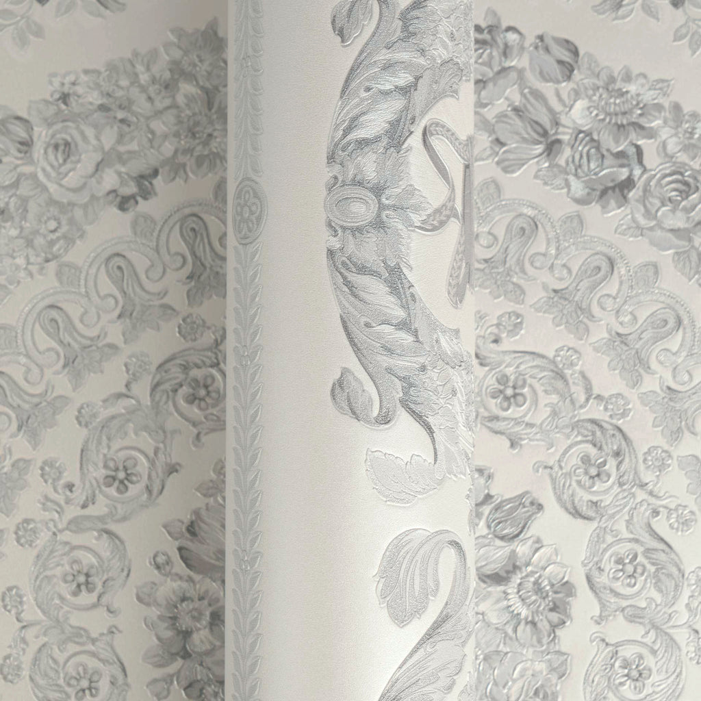 Versace 6-Vliestapete Vinyltapete Grau Versace-logo