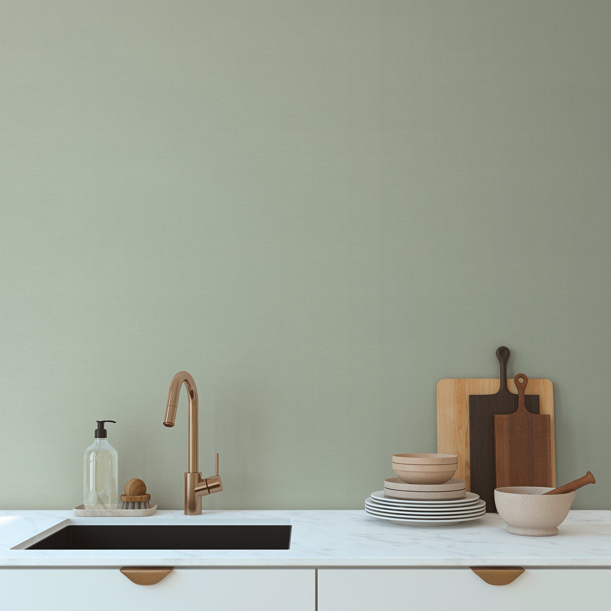 Hochwertige Vliestapete Gruen Unitapete