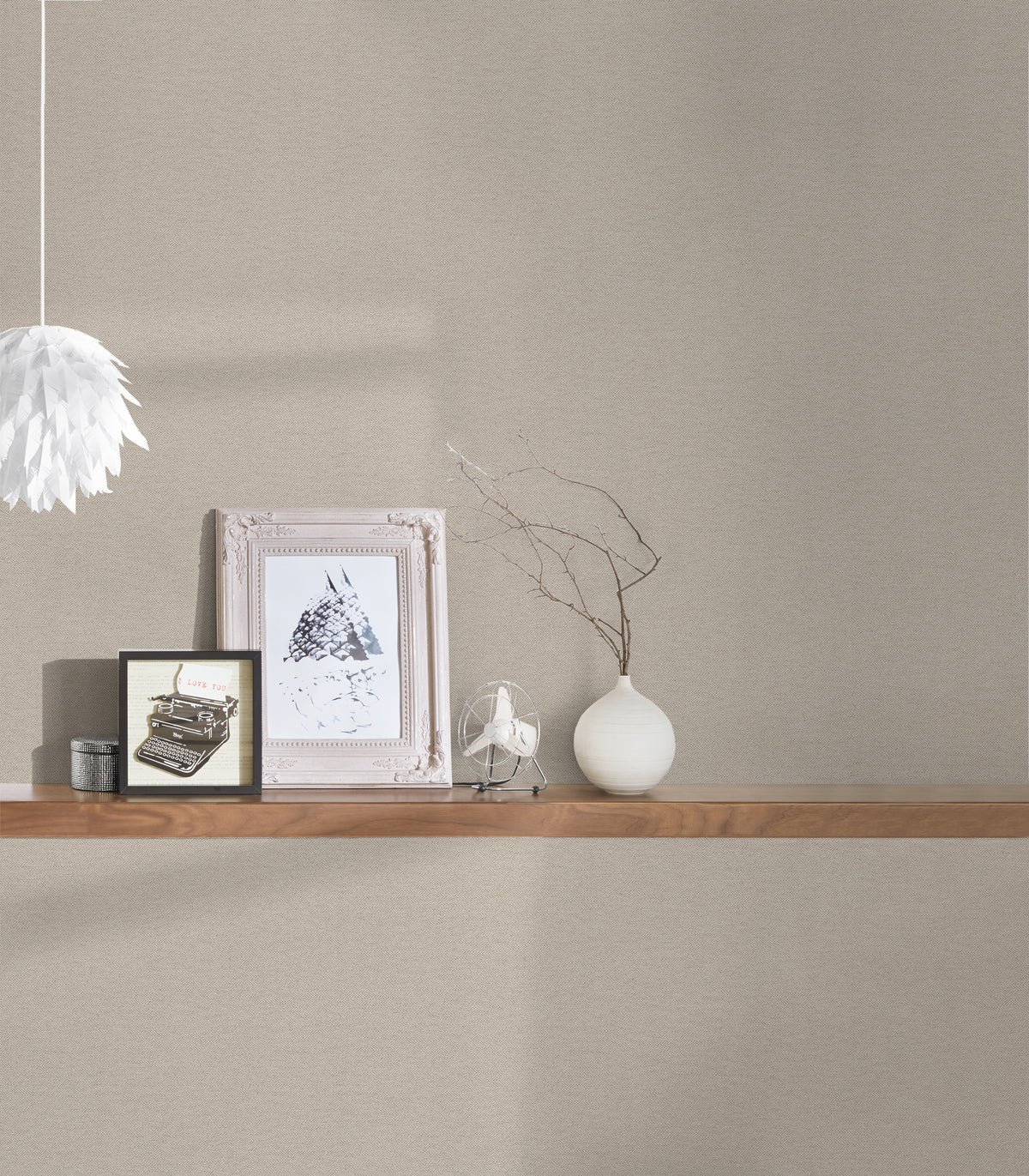 Hochwertige Vliestapete Beige Unitapete