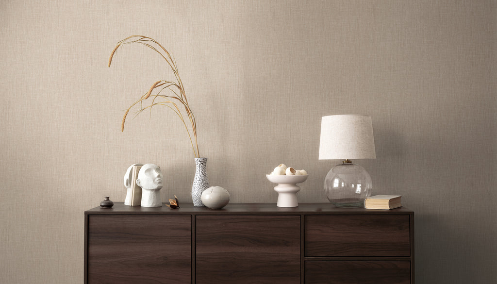Hochwertige Vliestapete Beige Unitapete