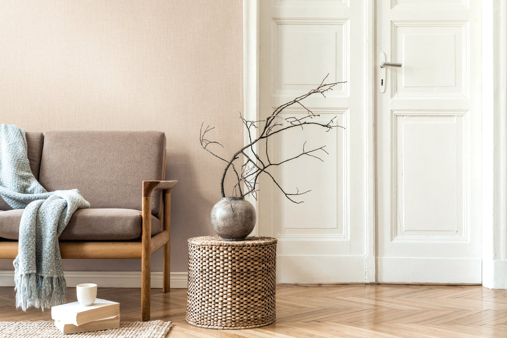 Hochwertige Vliestapete Beige Unitapete