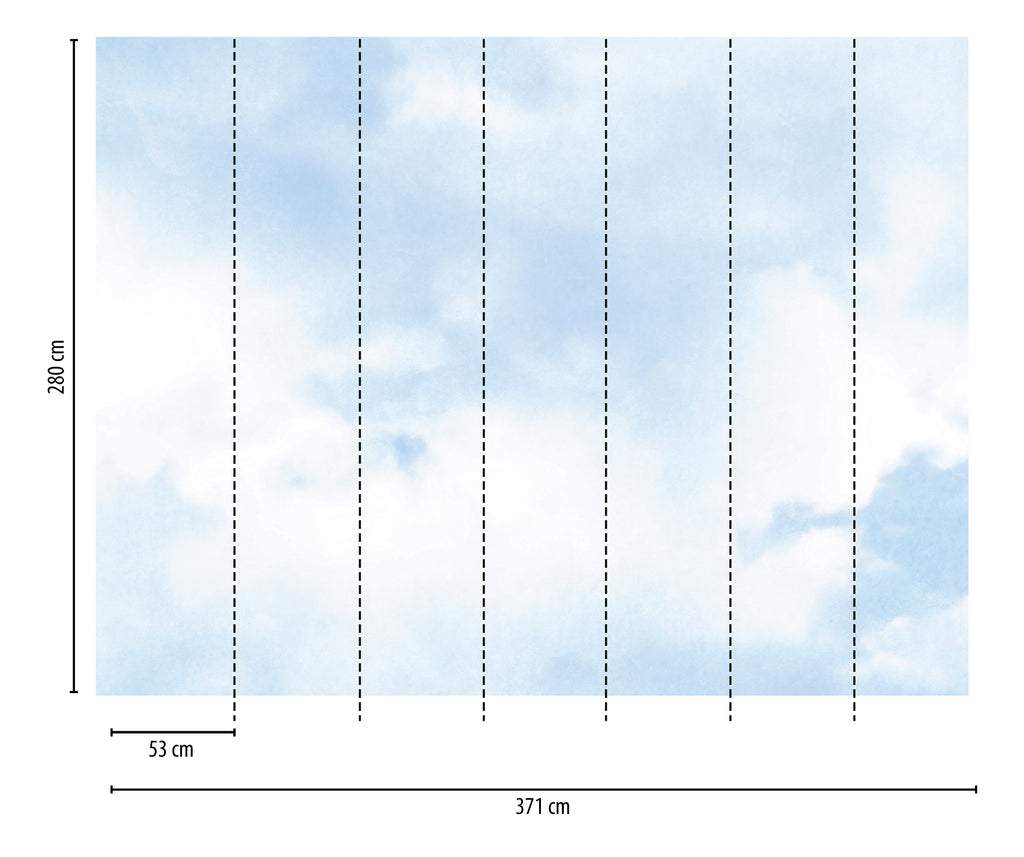 Hochwertige Fototapete Blau Wolken