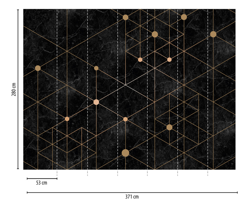 Hochwertige Fototapete Gold Geometrisch