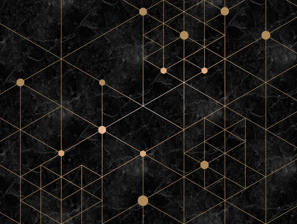 Hochwertige Fototapete Gold Geometrisch