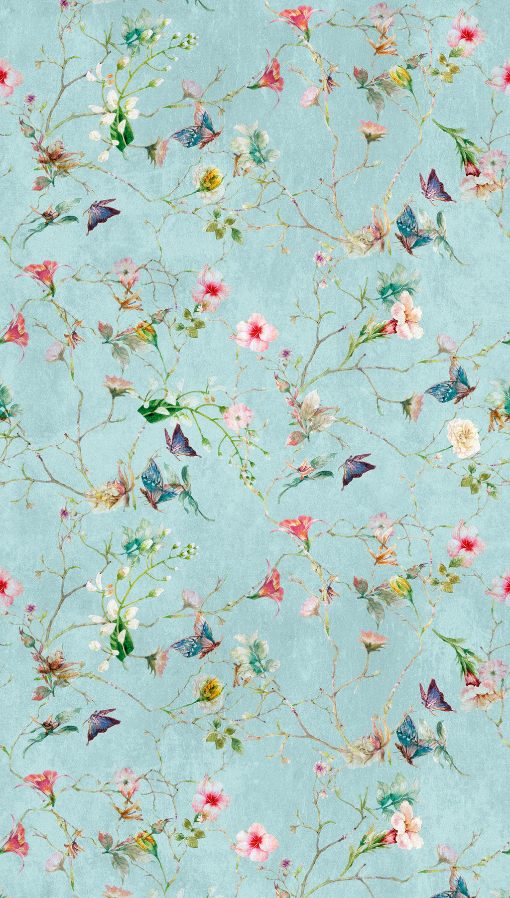High-Quality Photo Wallpaper Turquoise Floral