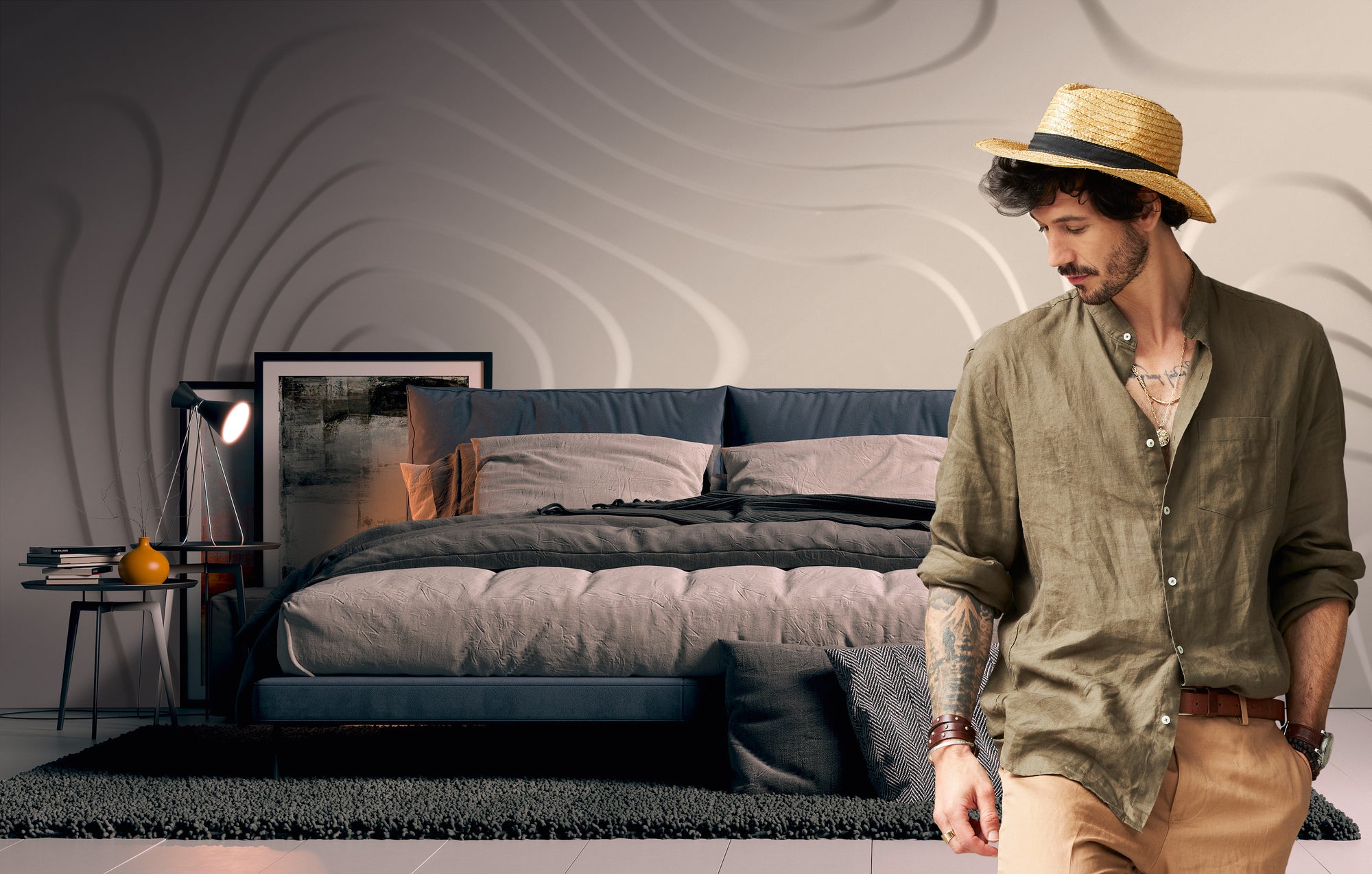 Hochwertige  Tapete aus der Kollektion The Wall in Beige