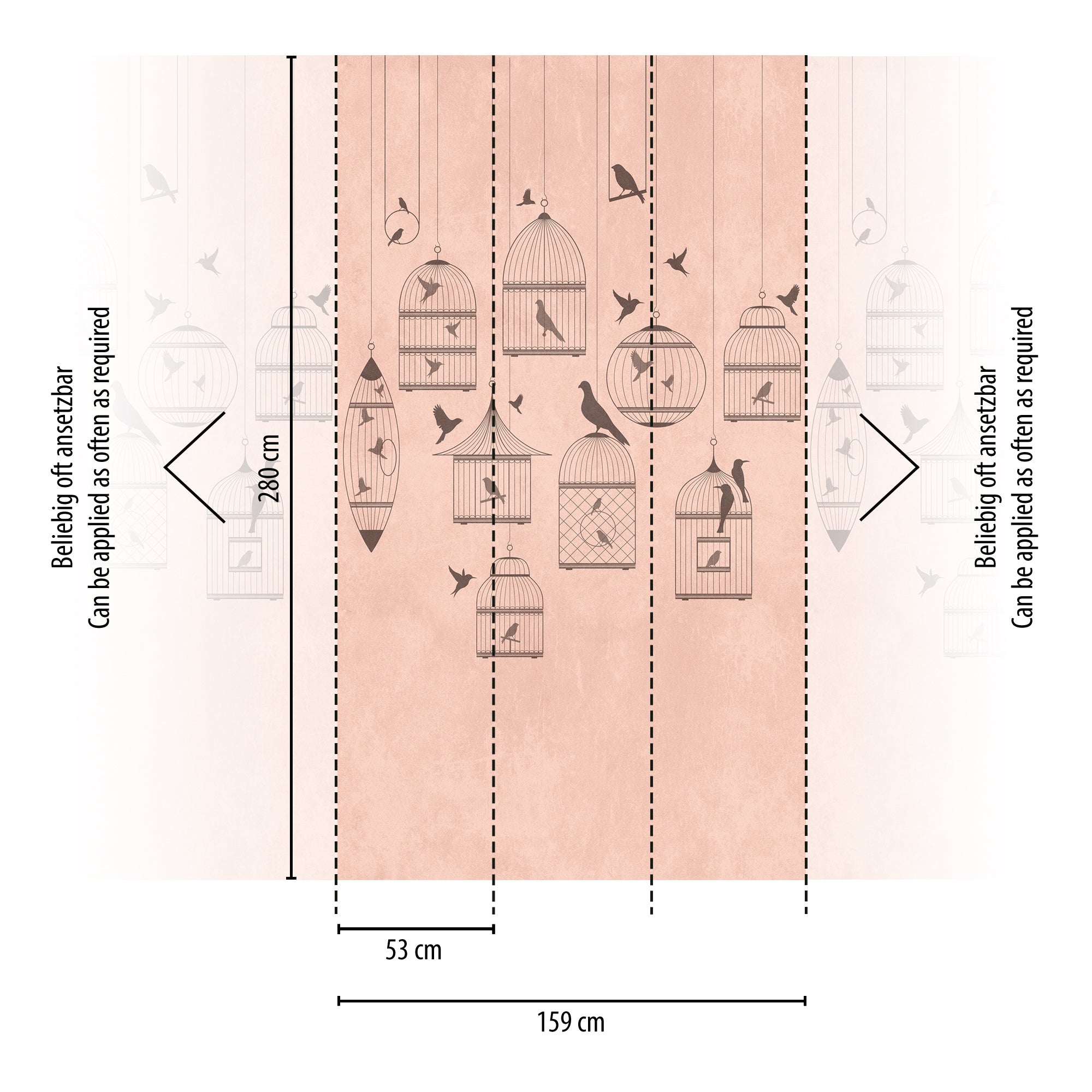 Hochwertige  Tapete aus der Kollektion The Wall in Rosa