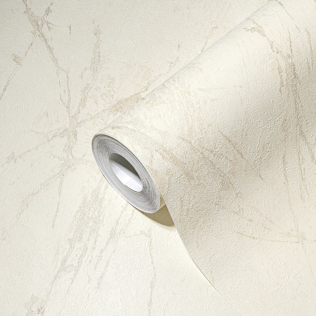 Hochwertige Vliestapete Creme Marmor