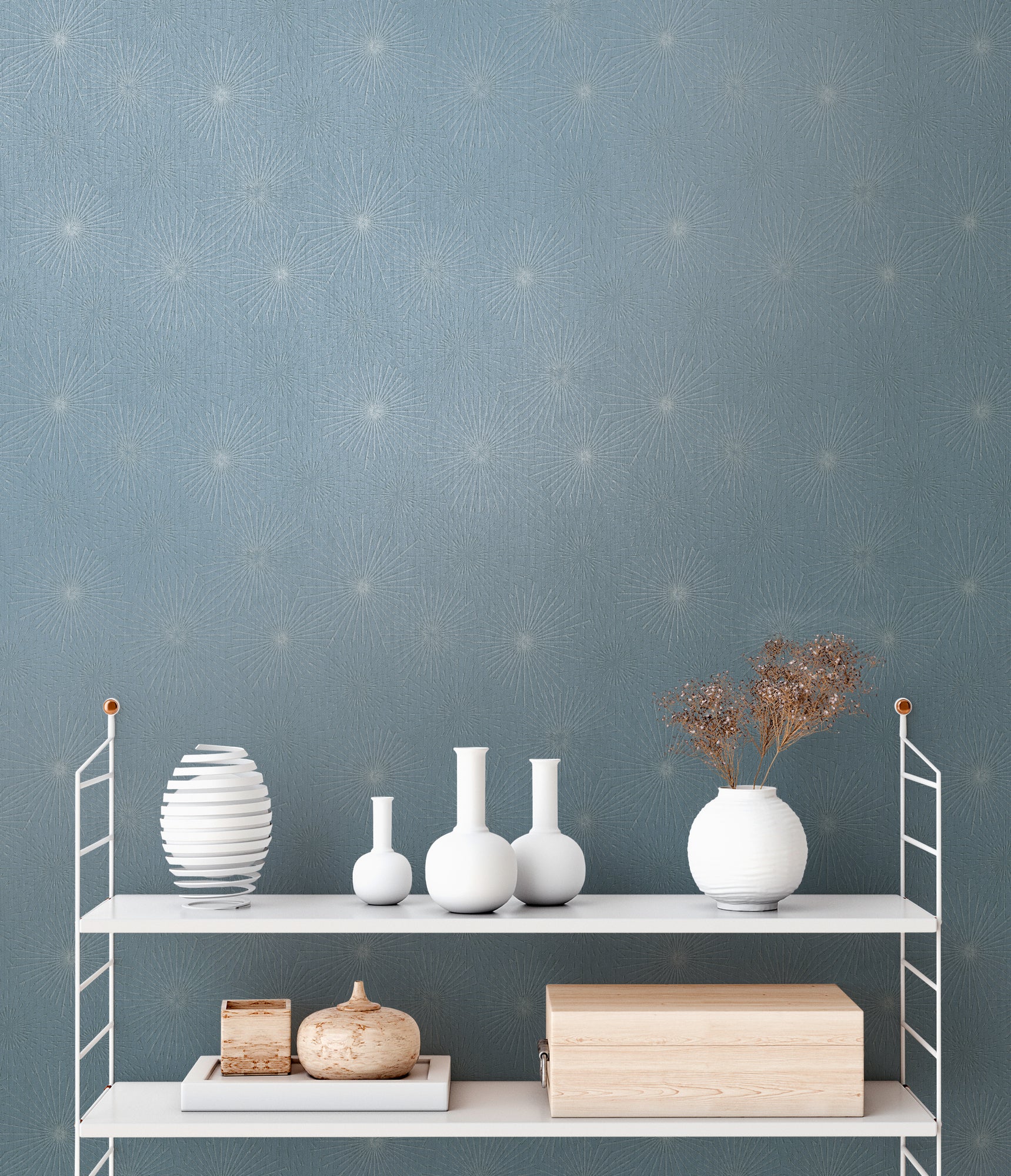 High-Quality Non-Woven Wallpaper Blue Modern