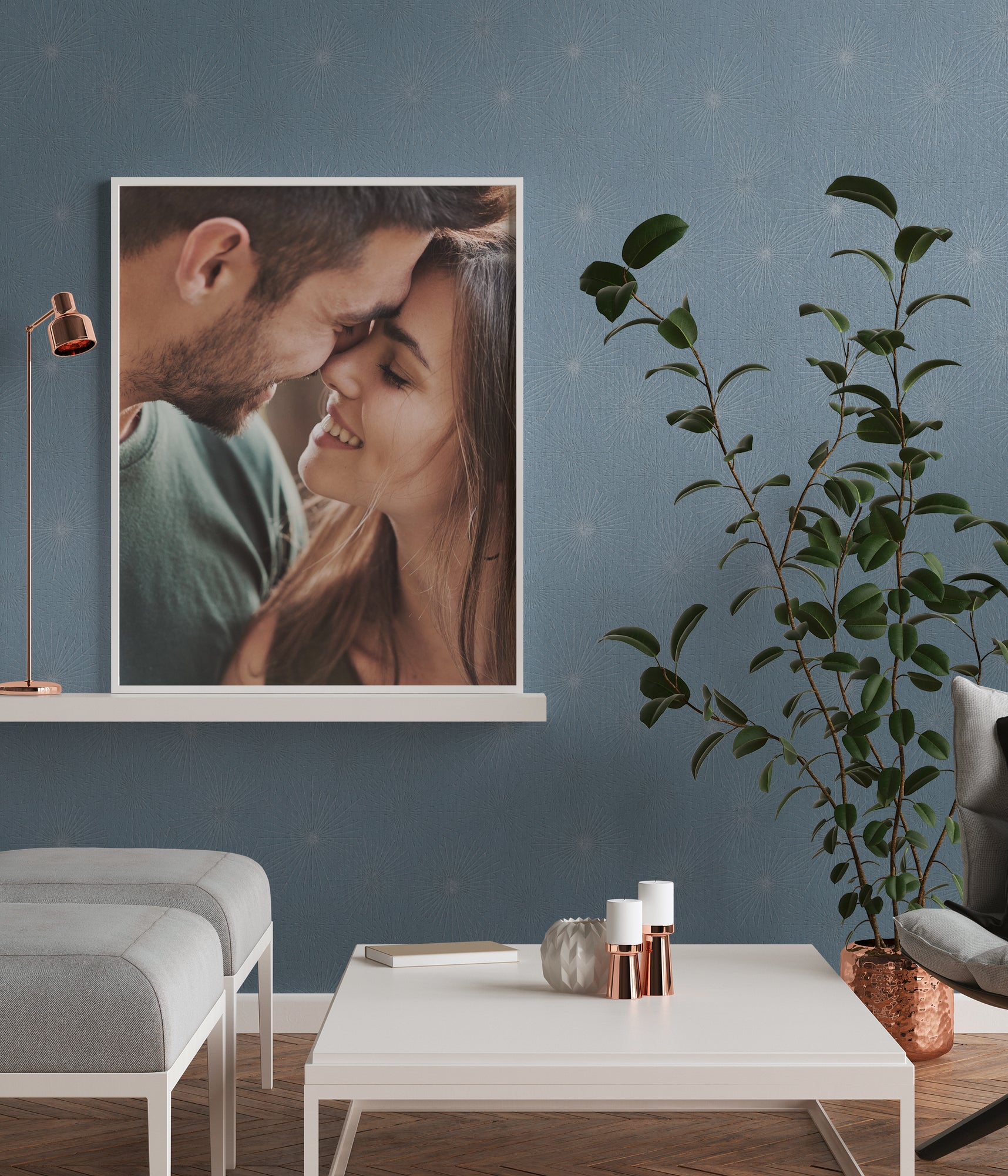 High-Quality Non-Woven Wallpaper Blue Modern