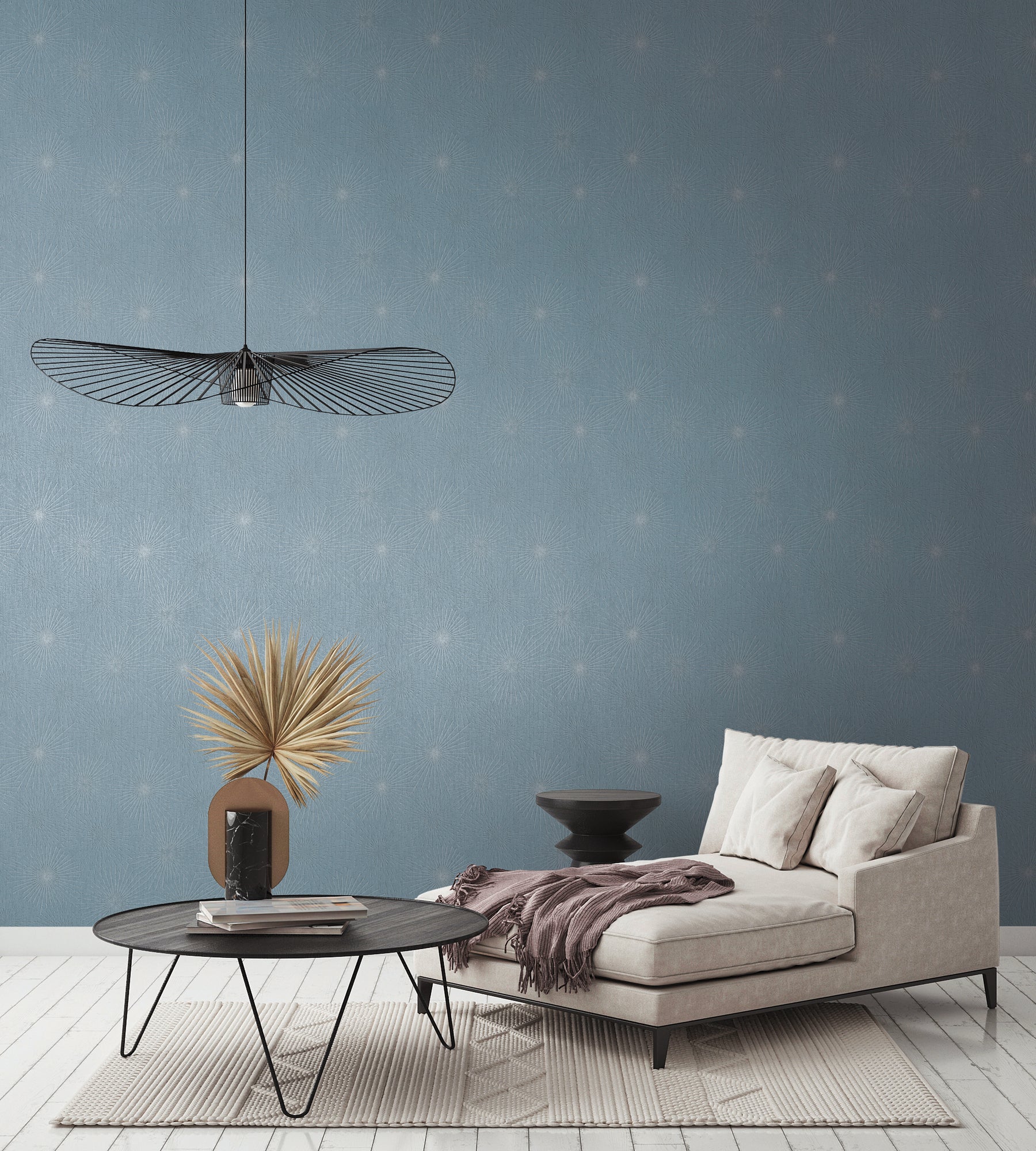 High-Quality Non-Woven Wallpaper Blue Modern