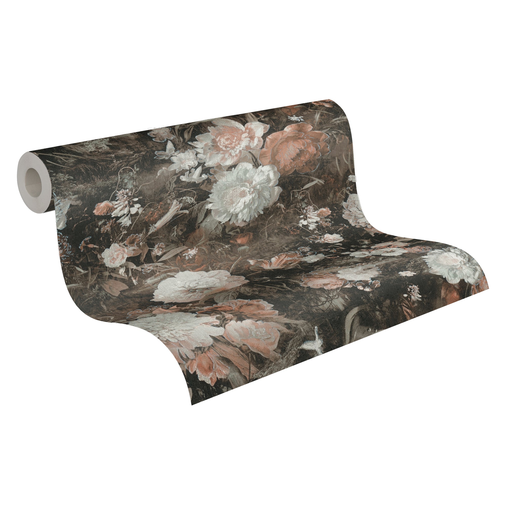 High-Quality Non-Woven Wallpaper Brown Floral