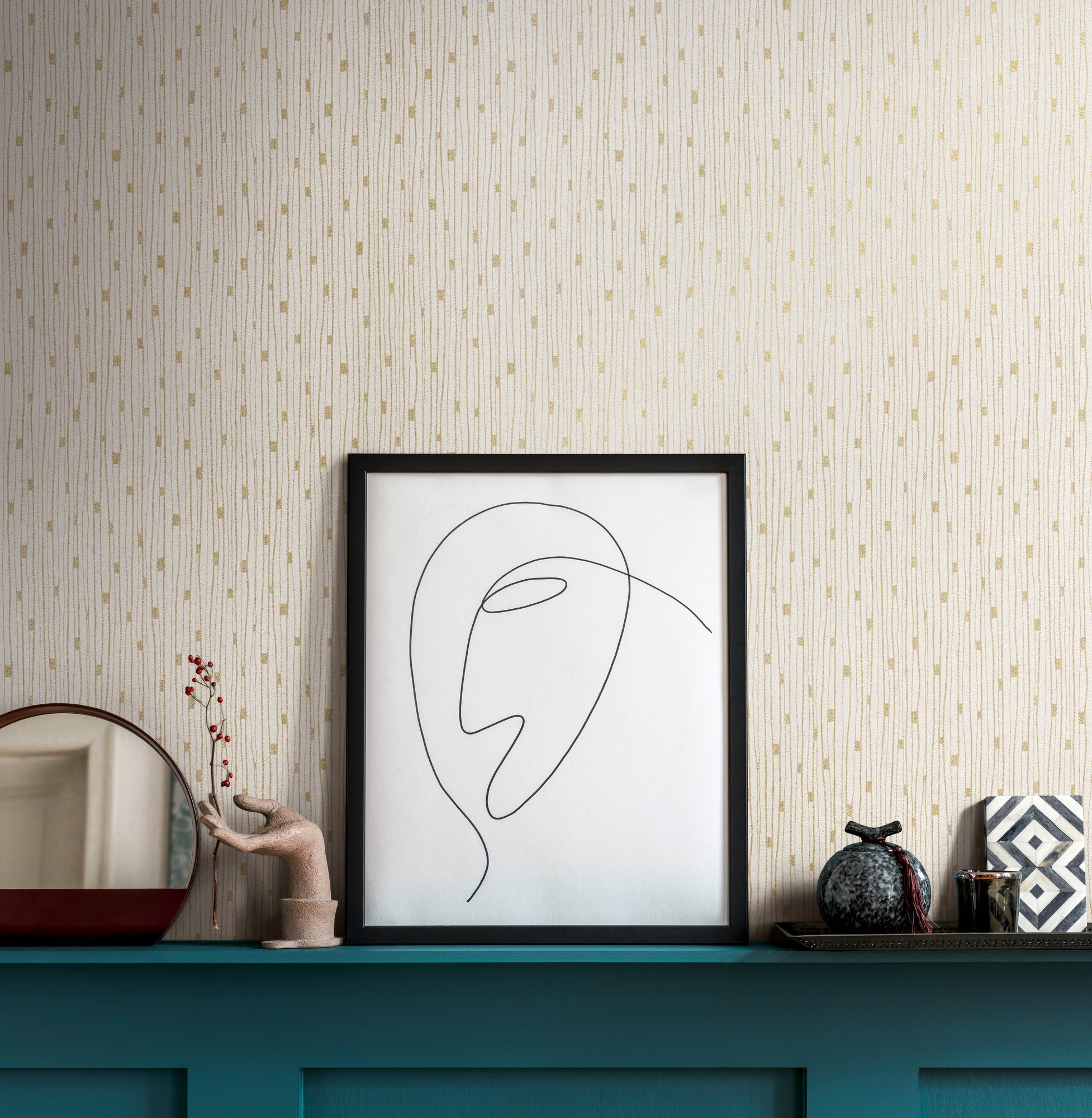 Hochwertige Vliestapete Creme Modern