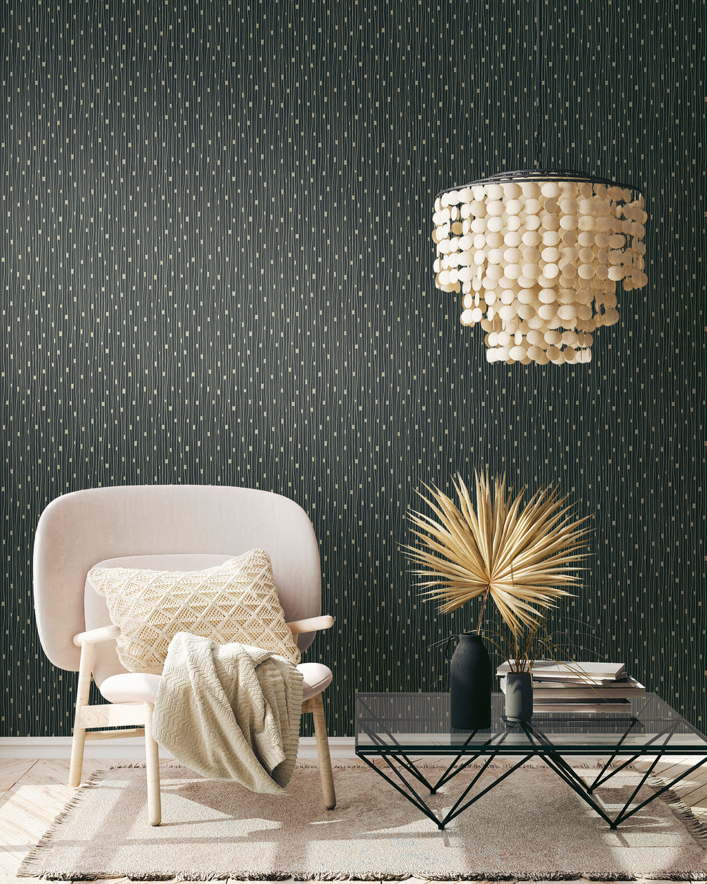 Premium Non-Woven Wallpaper Black Modern