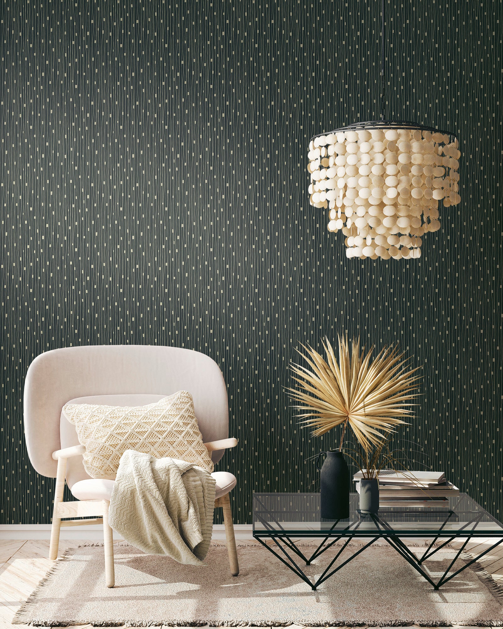 Premium Non-Woven Wallpaper Black Modern