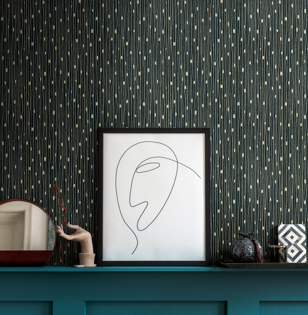 Premium Non-Woven Wallpaper Black Modern