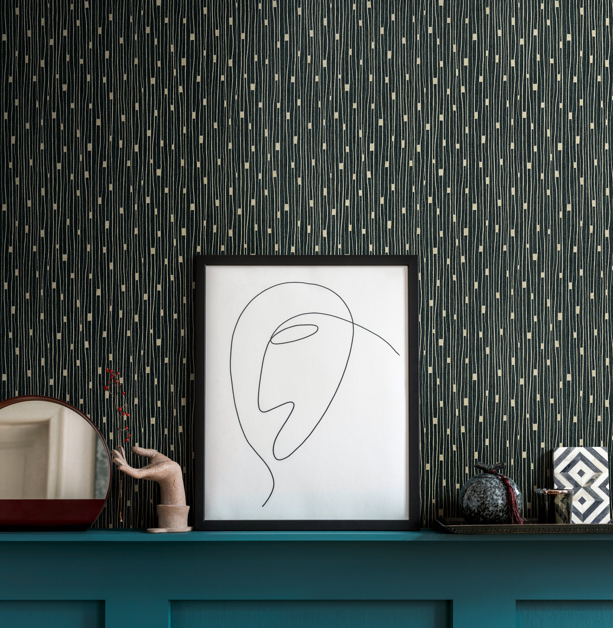 Premium Non-Woven Wallpaper Black Modern