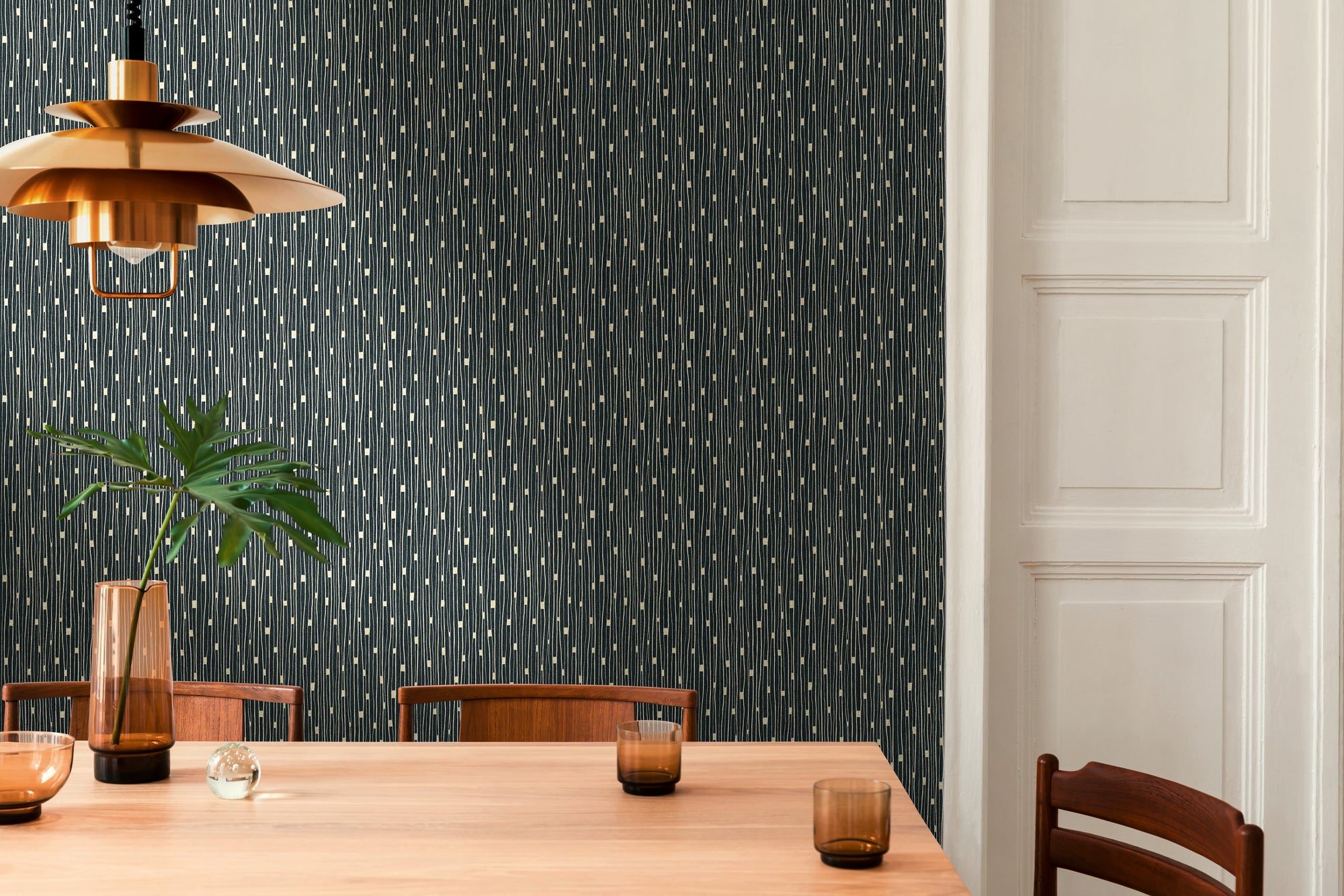 Premium Non-Woven Wallpaper Black Modern