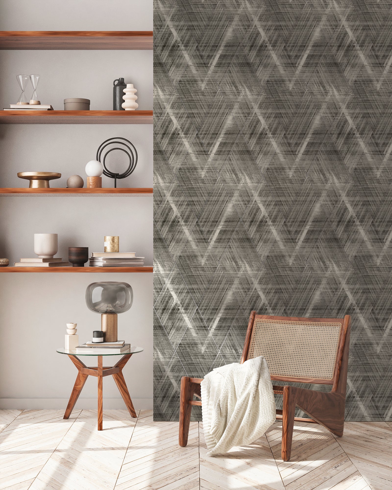 High-Quality Non-Woven Wallpaper Black Graphic
