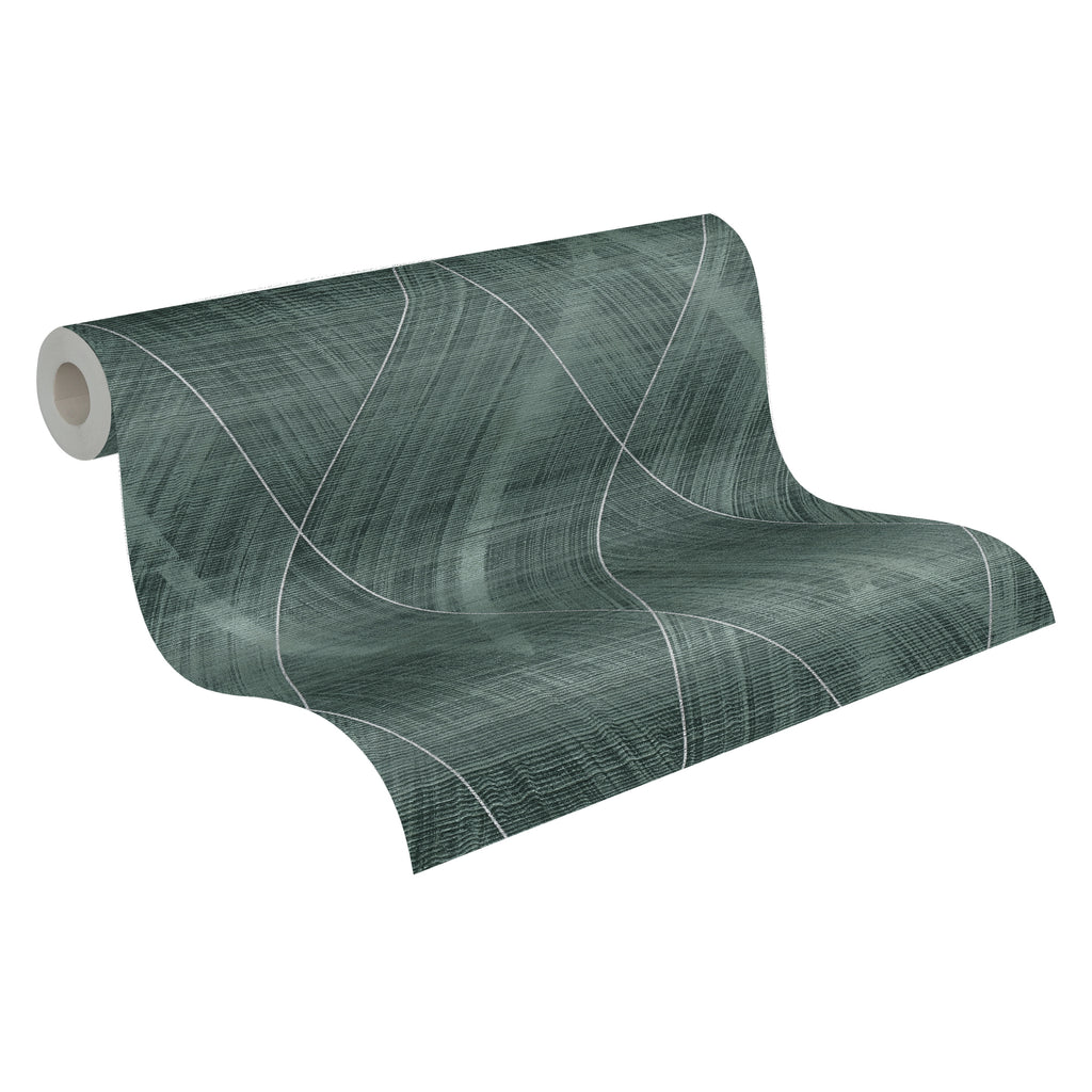 High-Quality Non-Woven Wallpaper Green Graphic
