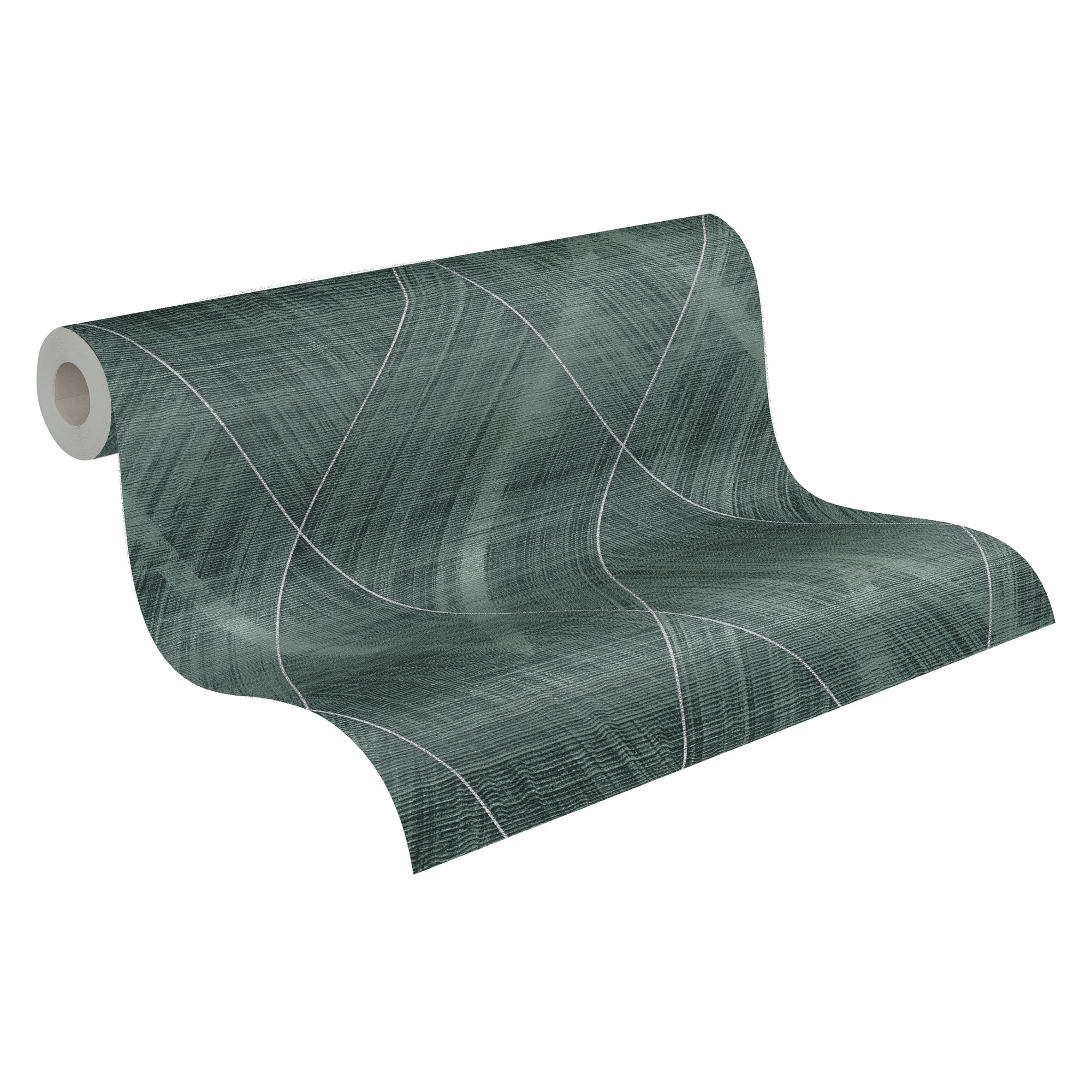 High-Quality Non-Woven Wallpaper Green Graphic