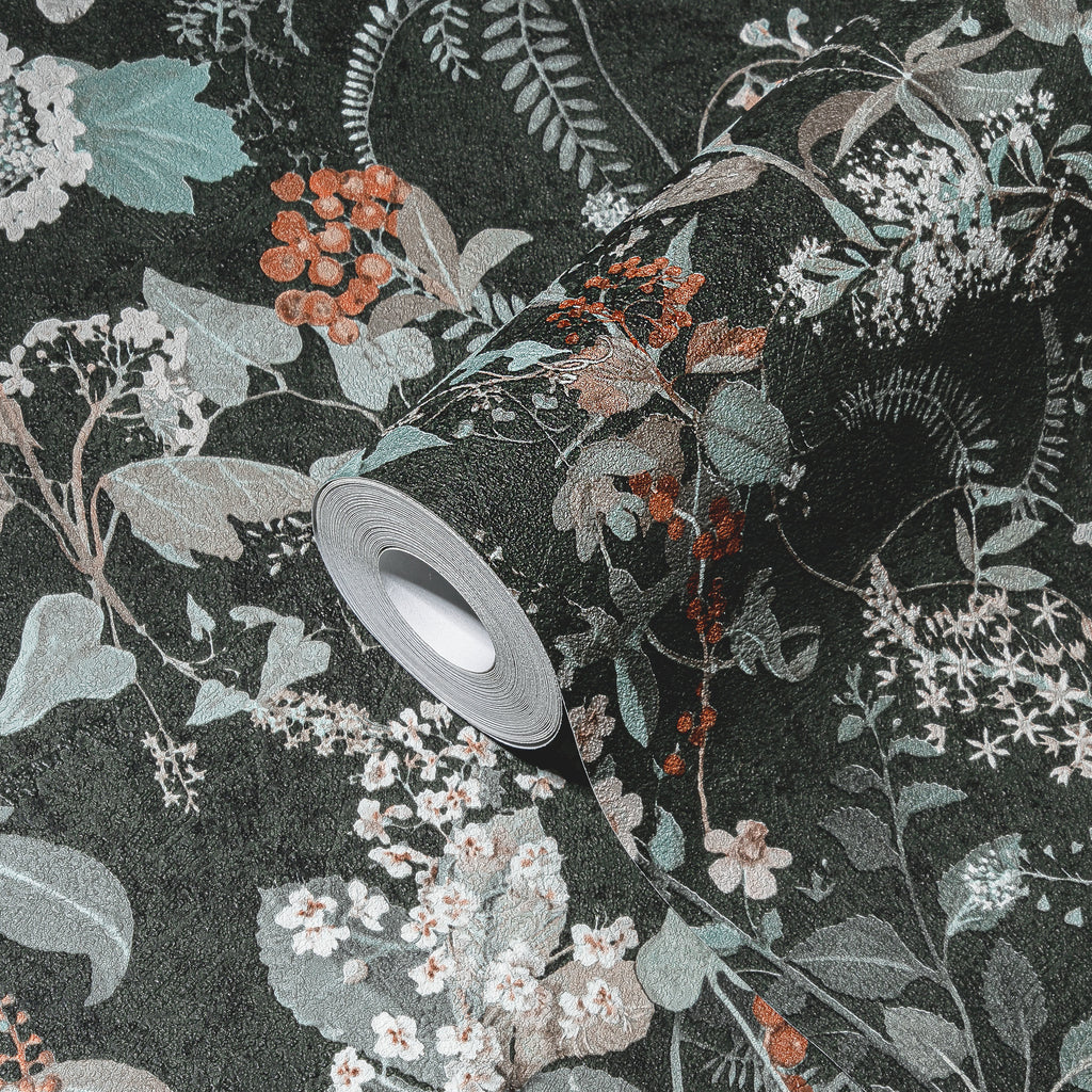 High-Quality Non-Woven Wallpaper Black Jungle
