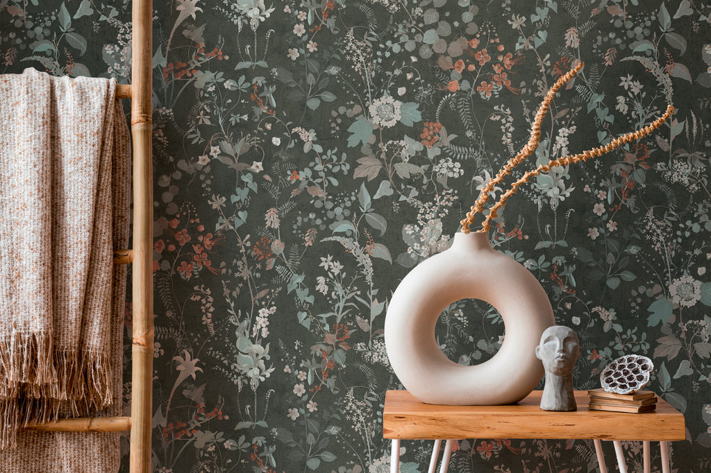 High-Quality Non-Woven Wallpaper Black Jungle