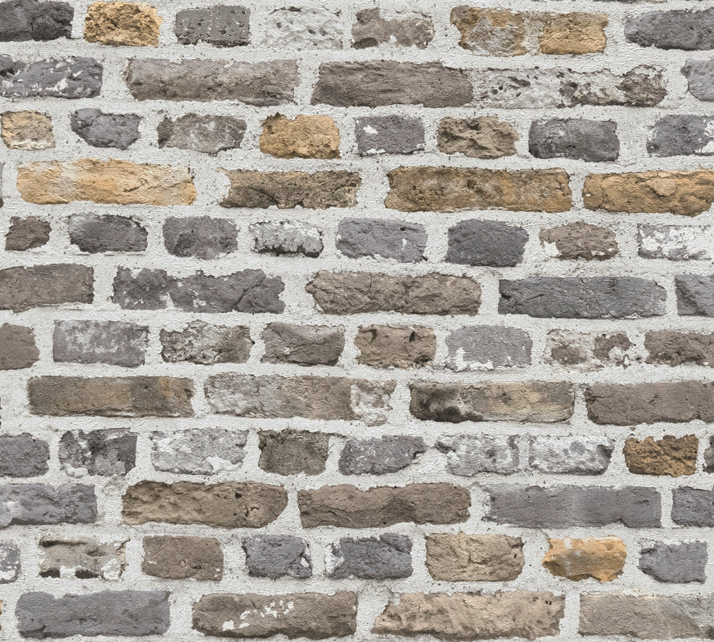 High-Quality Non-Woven Wallpaper Grey Stone Look