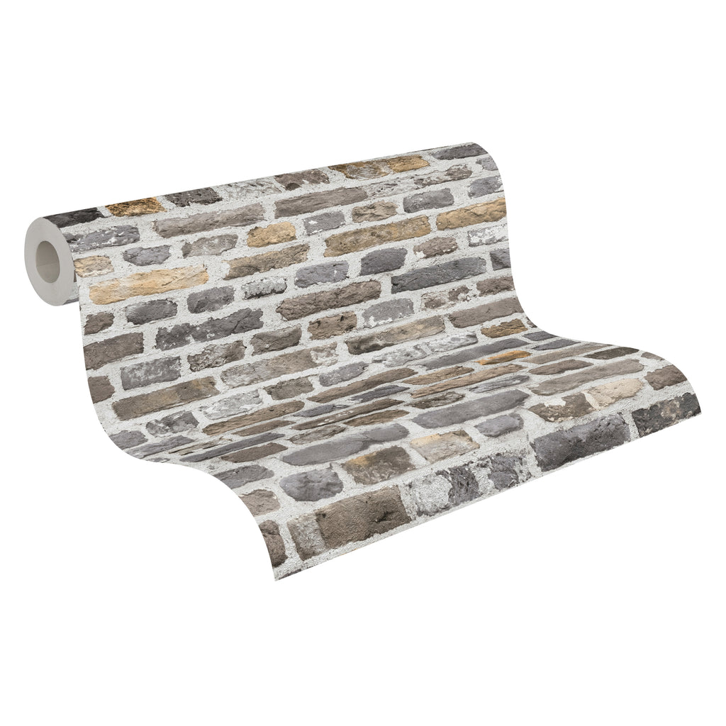 High-Quality Non-Woven Wallpaper Grey Stone Look