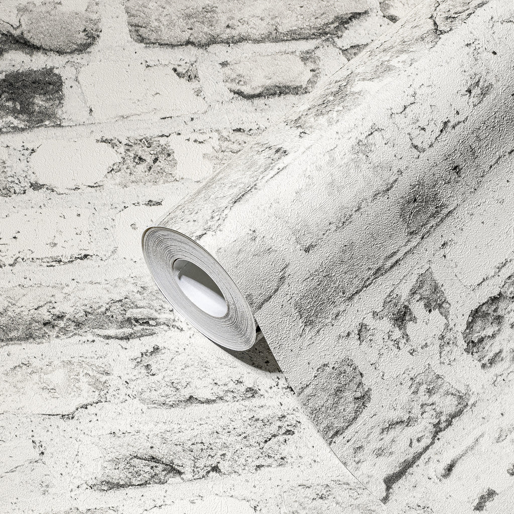 High-Quality Non-Woven Wallpaper Grey Stone Look